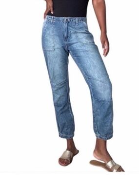 Rebecca Minkoff Light Blue Elastic Cuff Cropped Jeans